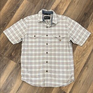 Carhartt Button Up Shirt Short Sleeve Mens Size Medium, Relaxed Fit 98% cotton